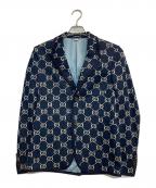 GUCCIグッチ）の古着「GGジャカードジャケット」｜ネイビー