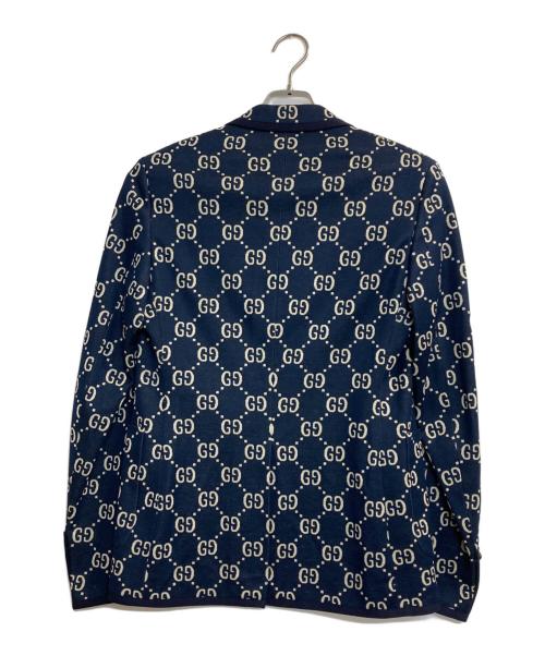 GUCCI（グッチ）GUCCI (グッチ) GGジャカードジャケット ネイビー サイズ:44（170/84A）の古着・服飾アイテム