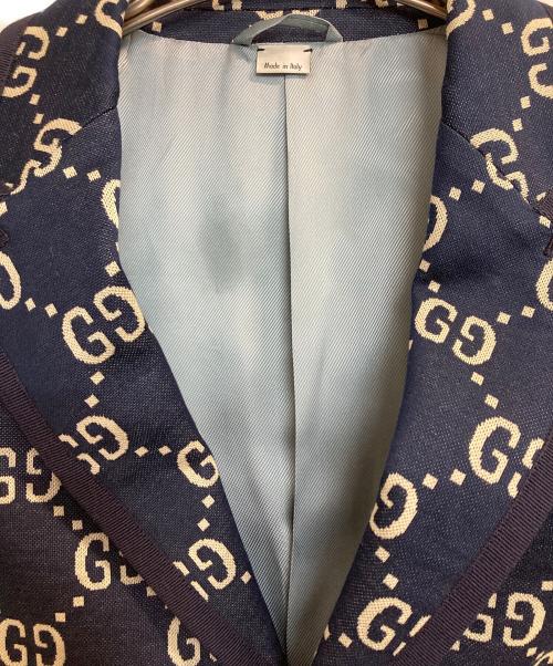 GUCCI（グッチ）GUCCI (グッチ) GGジャカードジャケット ネイビー サイズ:44（170/84A）の古着・服飾アイテム
