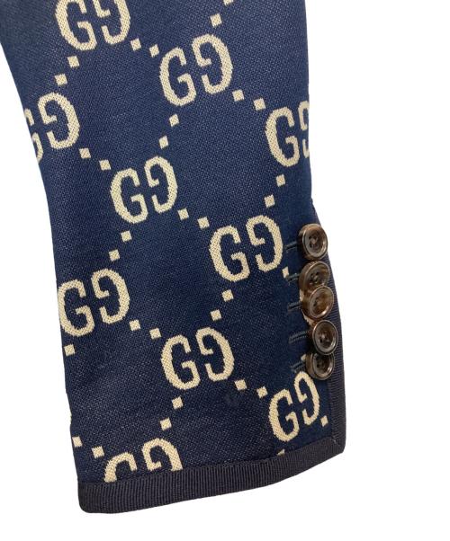 GUCCI（グッチ）GUCCI (グッチ) GGジャカードジャケット ネイビー サイズ:44（170/84A）の古着・服飾アイテム
