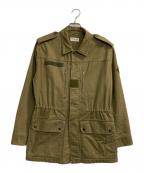 Saint Laurent Parisサンローランパリ）の古着「M-65タイプコットンリネン ミリタリーシャツジャケット」｜オリーブ