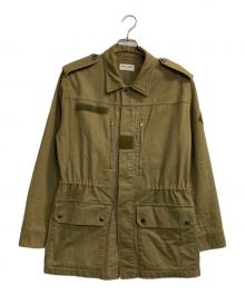 Saint Laurent Paris（サンローランパリ）の古着「M-65タイプコットンリネン ミリタリーシャツジャケット」｜オリーブ