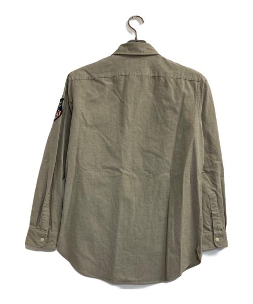 POLO RALPH LAUREN（ポロ・ラルフローレン）POLO RALPH LAUREN (ポロ・ラルフローレン) ワッペン付きミリタリーシャツ ベージュ サイズ:Ｍの古着・服飾アイテム