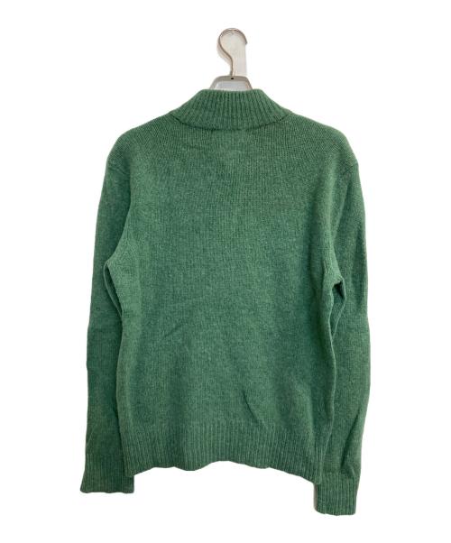 POLO RALPH LAUREN（ポロ・ラルフローレン）POLO RALPH LAUREN (ポロ・ラルフローレン) 襟スエードヘンリーネックニット グリーン サイズ:Ⅼの古着・服飾アイテム