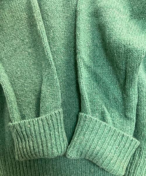 POLO RALPH LAUREN（ポロ・ラルフローレン）POLO RALPH LAUREN (ポロ・ラルフローレン) 襟スエードヘンリーネックニット グリーン サイズ:Ⅼの古着・服飾アイテム