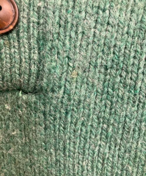 POLO RALPH LAUREN（ポロ・ラルフローレン）POLO RALPH LAUREN (ポロ・ラルフローレン) 襟スエードヘンリーネックニット グリーン サイズ:Ⅼの古着・服飾アイテム