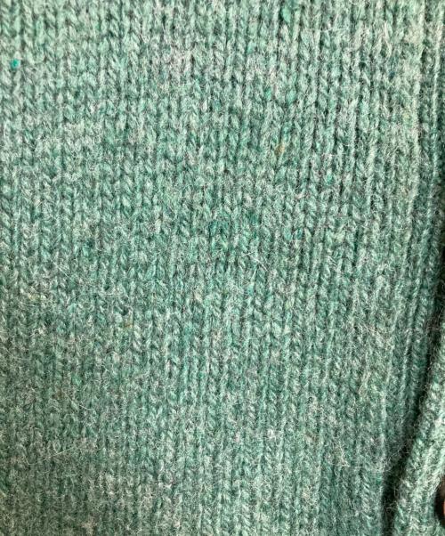 POLO RALPH LAUREN（ポロ・ラルフローレン）POLO RALPH LAUREN (ポロ・ラルフローレン) 襟スエードヘンリーネックニット グリーン サイズ:Ⅼの古着・服飾アイテム