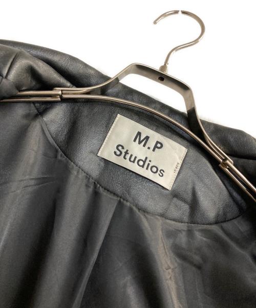 M.P Studios（エムピーストゥディオ）M.P STUDIOS (エムピーストゥディオ) Fレザーライダースジャケット ブラック サイズ:記載なし(実寸サイズ参考)の古着・服飾アイテム