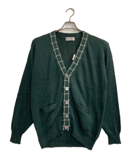 Burberry's（バーバリーズ）Burberry's (バーバリーズ) リネンブレンドニットカーディガン グリーン サイズ:Ｌの古着・服飾アイテム
