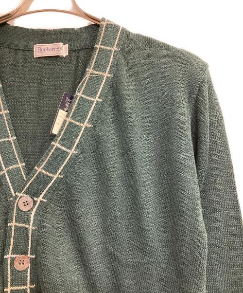 Burberry's（バーバリーズ）Burberry's (バーバリーズ) リネンブレンドニットカーディガン グリーン サイズ:Ｌの古着・服飾アイテム