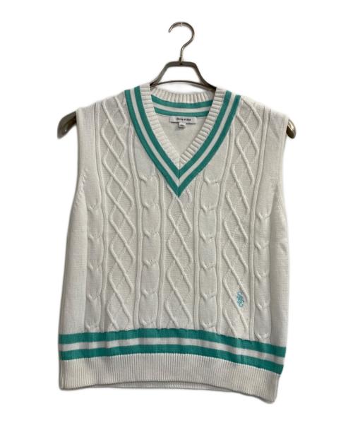 Sporty & Rich（スポーティーアンドリッチ）Sporty & Rich (スポーティーアンドリッチ) ケーブルニットベスト ホワイト サイズ:Ｓの古着・服飾アイテム