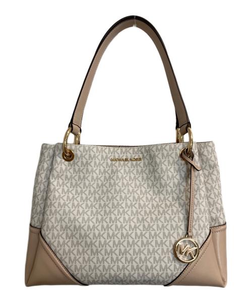MICHAEL KORS（マイケルコース）MICHAEL KORS (マイケルコース) ニコル ラージ ショルダー トート ホワイトの古着・服飾アイテム
