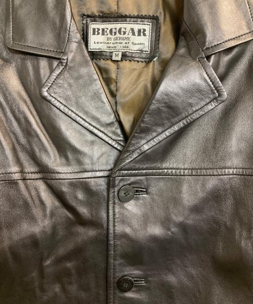 BEGGAR BY GEROME（ベガー バイ ジェローム）BEGGAR BY GEROME (ベガー バイ ジェローム) レザーカーコート ブラック サイズ:Ｍの古着・服飾アイテム