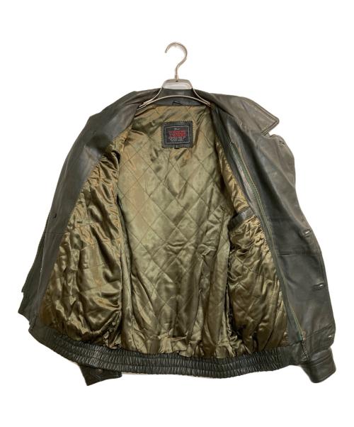 D'HOMME A HOMME（ドムアオム）D'HOMME A HOMME (ドムアオム) ラムレザージャケット グリーン サイズ:Ｌの古着・服飾アイテム
