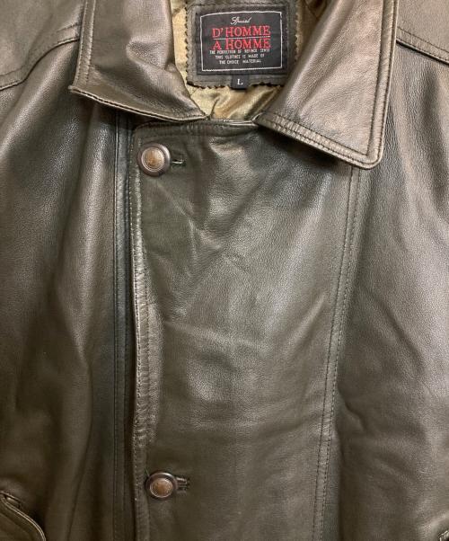 D'HOMME A HOMME（ドムアオム）D'HOMME A HOMME (ドムアオム) ラムレザージャケット グリーン サイズ:Ｌの古着・服飾アイテム
