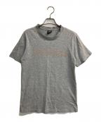 stussyステューシー）の古着「ステッチロゴTシャツ」｜グレー×オレンジ