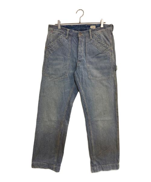 POLO RALPH LAUREN（ポロ・ラルフローレン）POLO RALPH LAUREN (ポロ・ラルフローレン) USED加工 ヒッコリーペインターパンツ ブルー×ホワイト サイズ:33/22の古着・服飾アイテム