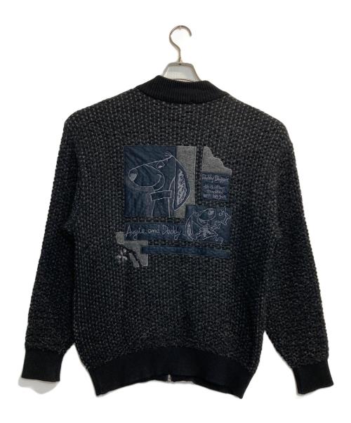 GREENCLUBS（グリーンクラブ）GREENCLUBS (グリーンクラブ) 90s スヌーピージップアップニット ブラック サイズ:4の古着・服飾アイテム