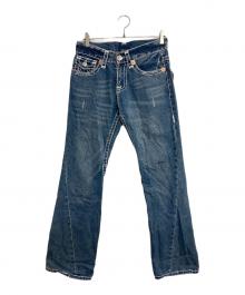 TRUE RELIGION（トゥルー レリジョン）の古着「JOEY SUPER/ステッチデニムフレアパンツ」｜インディゴ