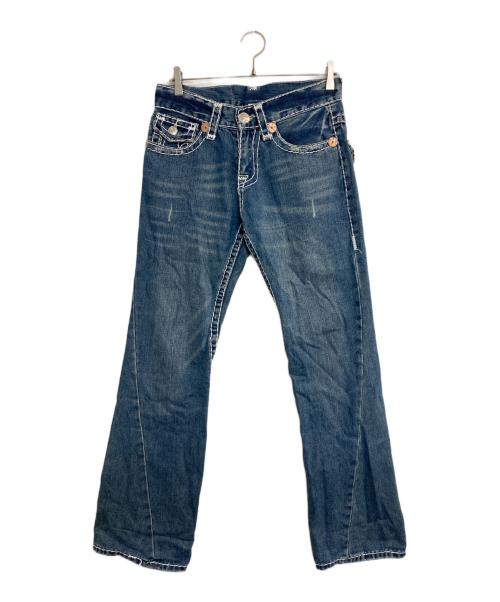 TRUE RELIGION（トゥルー レリジョン）TRUE RELIGION (トゥルー レリジョン) JOEY SUPER/ステッチデニムフレアパンツ インディゴ サイズ:30の古着・服飾アイテム