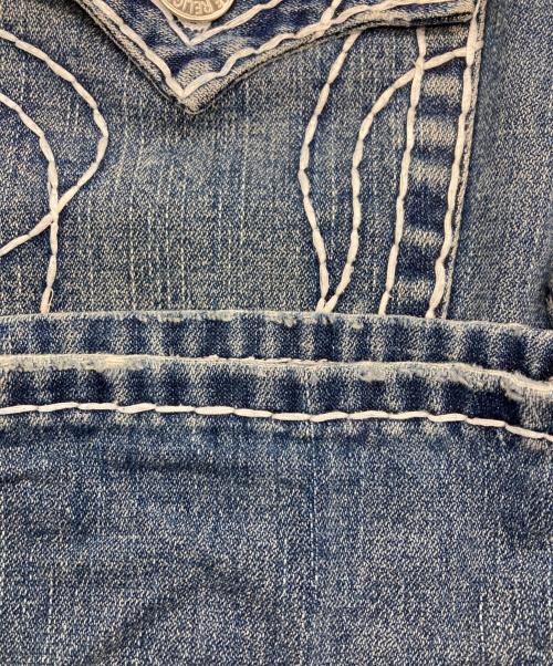 TRUE RELIGION（トゥルー レリジョン）TRUE RELIGION (トゥルー レリジョン) JOEY SUPER/ステッチデニムフレアパンツ インディゴ サイズ:30の古着・服飾アイテム