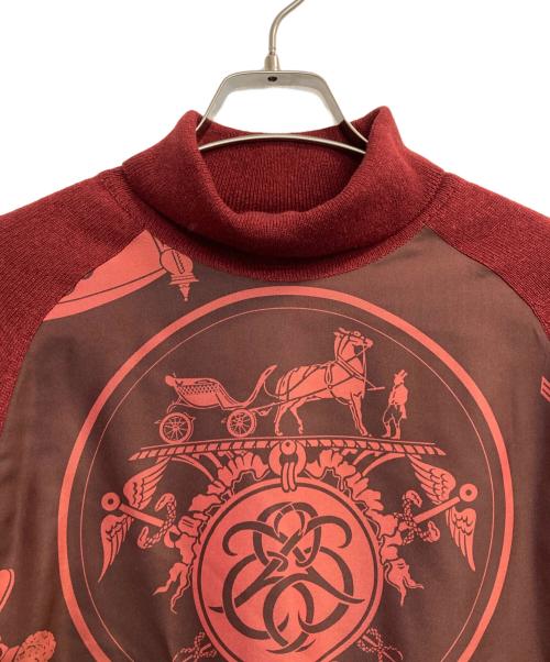 HERMES（エルメス）HERMES (エルメス) シルクスカーフドッキングカシミヤニット レッド サイズ:MEの古着・服飾アイテム