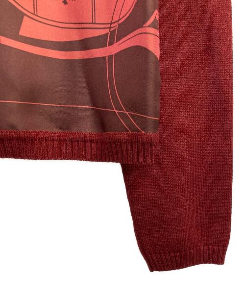 HERMES（エルメス）HERMES (エルメス) シルクスカーフドッキングカシミヤニット レッド サイズ:MEの古着・服飾アイテム