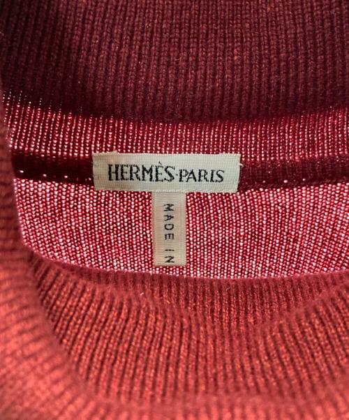 HERMES（エルメス）HERMES (エルメス) シルクスカーフドッキングカシミヤニット レッド サイズ:MEの古着・服飾アイテム