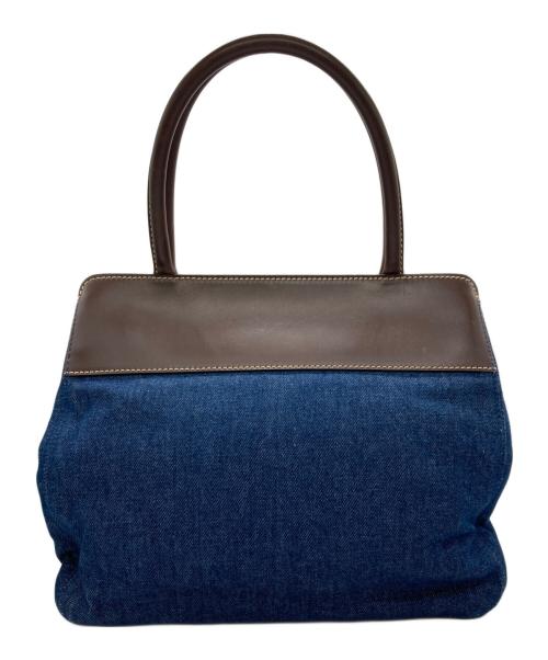 CHANEL（シャネル）CHANEL (シャネル) ココマークデニムレザーハンドトートバッグ インディゴ×ブラウンの古着・服飾アイテム