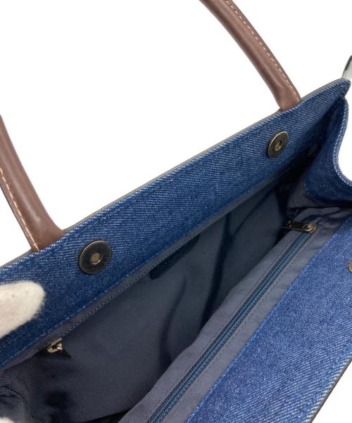 CHANEL（シャネル）CHANEL (シャネル) ココマークデニムレザーハンドトートバッグ インディゴ×ブラウンの古着・服飾アイテム