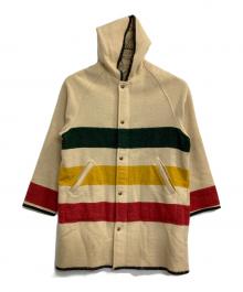 WOOLRICH（ウールリッチ）の古着「マルチボーダーウールフーデッドコート」｜アイボリー
