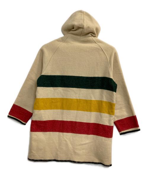 WOOLRICH（ウールリッチ）WOOLRICH (ウールリッチ) マルチボーダーウールフーデッドコート アイボリー サイズ:記載なし(実寸サイズ参考)の古着・服飾アイテム