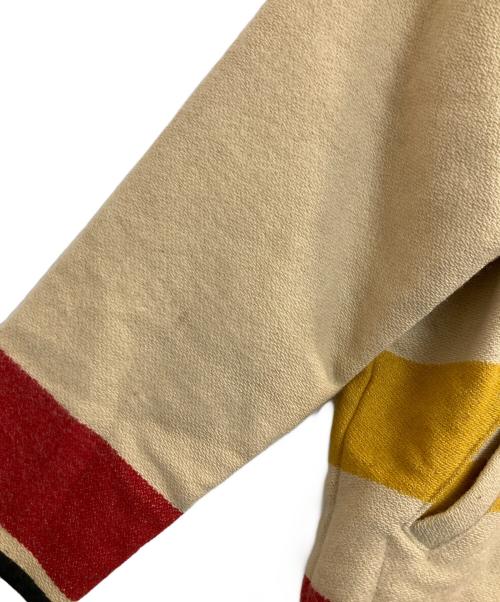 WOOLRICH（ウールリッチ）WOOLRICH (ウールリッチ) マルチボーダーウールフーデッドコート アイボリー サイズ:記載なし(実寸サイズ参考)の古着・服飾アイテム