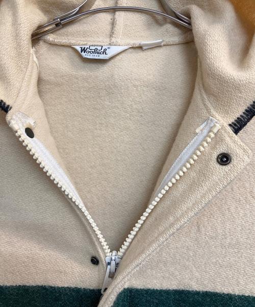 WOOLRICH（ウールリッチ）WOOLRICH (ウールリッチ) マルチボーダーウールフーデッドコート アイボリー サイズ:記載なし(実寸サイズ参考)の古着・服飾アイテム