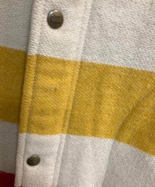 WOOLRICH（ウールリッチ）WOOLRICH (ウールリッチ) マルチボーダーウールフーデッドコート アイボリー サイズ:記載なし(実寸サイズ参考)の古着・服飾アイテム
