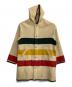 WOOLRICH（ウールリッチ）の古着「マルチボーダーウールフーデッドコート」｜アイボリー
