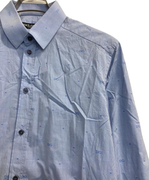 DOLCE & GABBANA（ドルチェ＆ガッバーナ）DOLCE & GABBANA (ドルチェ＆ガッバーナ) DGジャカードシャツ ブルー サイズ:151/2の古着・服飾アイテム