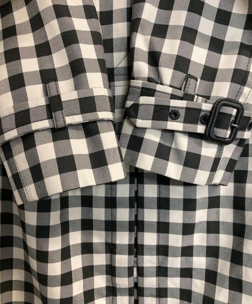 COACH（コーチ）COACH (コーチ) ギンガムチェックダブルブレスト トレンチコート ホワイト×ブラックの古着・服飾アイテム