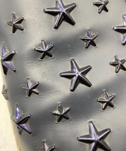 JIMMY CHOO（ジミーチュウ）JIMMY CHOO (ジミーチュウ) スタースタッズエスパドリーユレザースリッポン ネイビー サイズ:41の古着・服飾アイテム