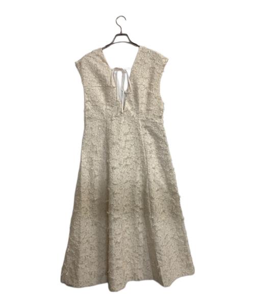 LANVIN en Bleu（ランバンオンブルー）LANVIN en Bleu (ランバンオンブルー) ハンドカットジャガードワンピース アイボリー サイズ:38 未使用品の古着・服飾アイテム