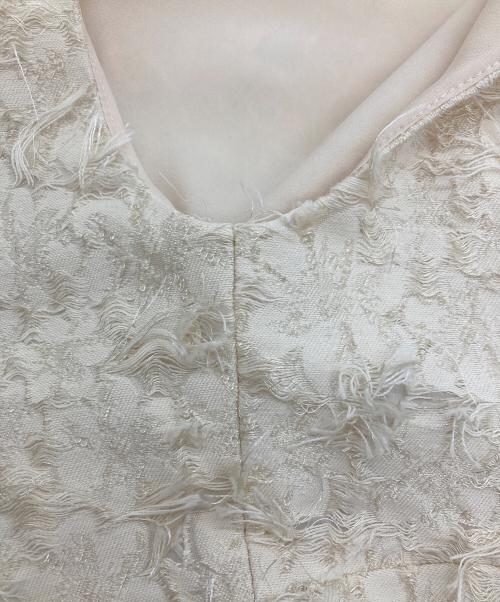 LANVIN en Bleu（ランバンオンブルー）LANVIN en Bleu (ランバンオンブルー) ハンドカットジャガードワンピース アイボリー サイズ:38 未使用品の古着・服飾アイテム