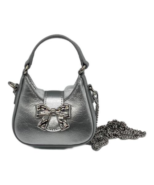 NUMBERING（ナンバーリング）NUMBERING (ナンバーリング) Ribbon Mini Hobo Bag シルバーの古着・服飾アイテム