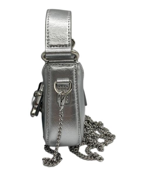 NUMBERING（ナンバーリング）NUMBERING (ナンバーリング) Ribbon Mini Hobo Bag シルバーの古着・服飾アイテム