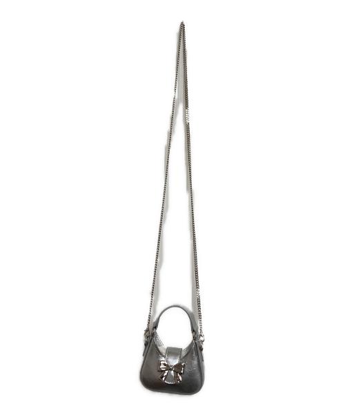 NUMBERING（ナンバーリング）NUMBERING (ナンバーリング) Ribbon Mini Hobo Bag シルバーの古着・服飾アイテム
