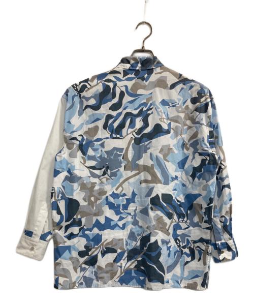 HERMES（エルメス）HERMES (エルメス) パズルヴェジタルセリエボタンシャツ ブルー×ホワイト サイズ:1の古着・服飾アイテム