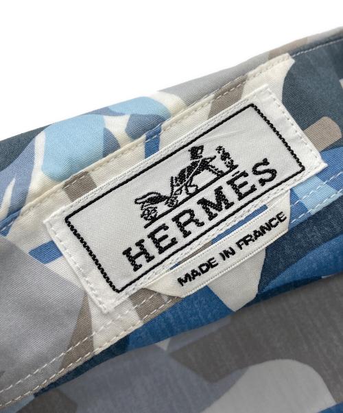 HERMES（エルメス）HERMES (エルメス) パズルヴェジタルセリエボタンシャツ ブルー×ホワイト サイズ:1の古着・服飾アイテム