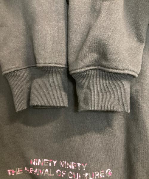 9090 girl（ナインティナインティ ガール）9090 girl (ナインティナインティ ガール) 90 Logo Far Zip Hoodie/レオパードロゴファー付きジップパーカー ブラック×ピンク サイズ:Mの古着・服飾アイテム