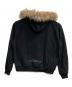 9090 girl (ナインティナインティ ガール) 90 Logo Far Zip Hoodie/レオパードロゴファー付きジップパーカー ブラック×ピンク サイズ:M：8000円