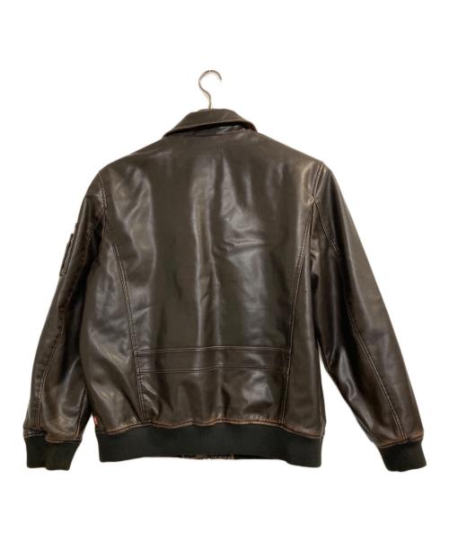 LEVI'S（リーバイス）LEVI'S (リーバイス) エイジング加工エコレザーボンバージャケット ブラウン サイズ:ＸＬの古着・服飾アイテム