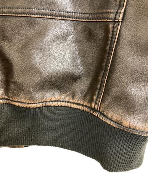 LEVI'S（リーバイス）LEVI'S (リーバイス) エイジング加工エコレザーボンバージャケット ブラウン サイズ:ＸＬの古着・服飾アイテム